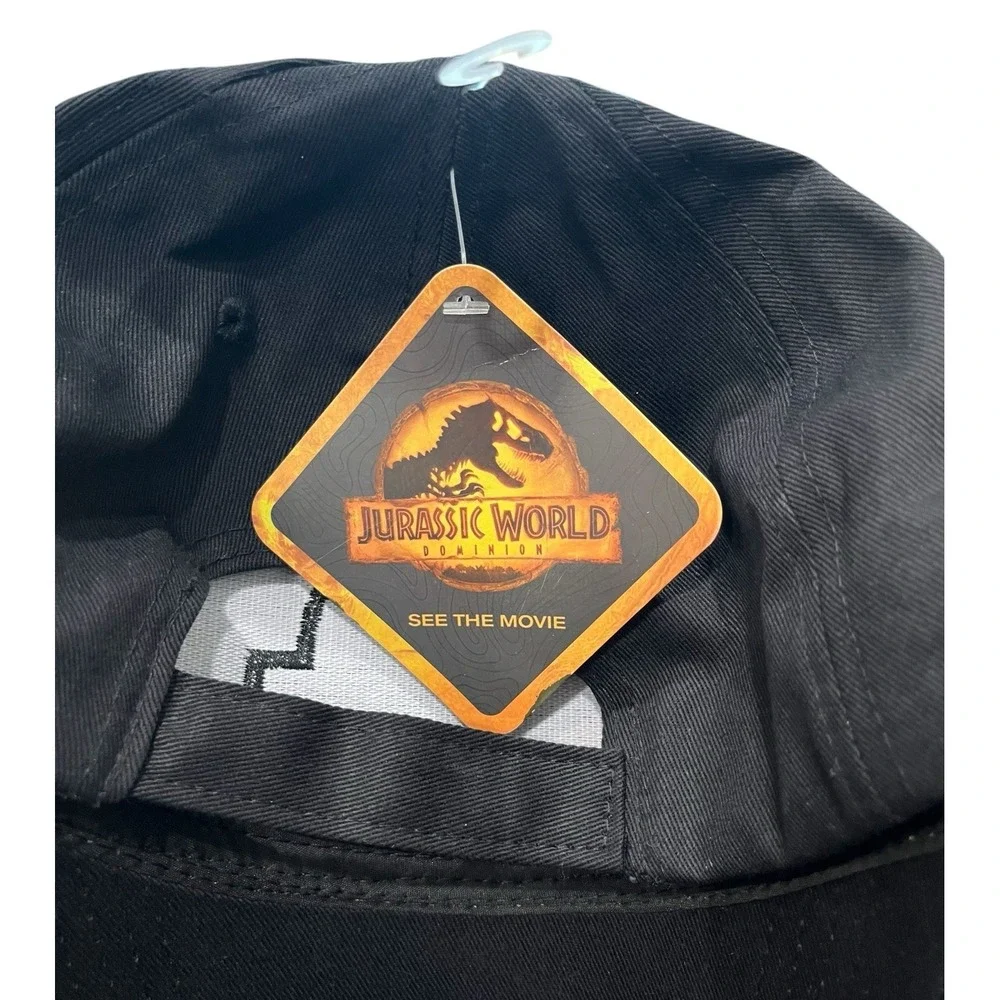 Jurassic World Dominion Hat Black Baseball Cap Movie Promo‎ NWT Adjustable